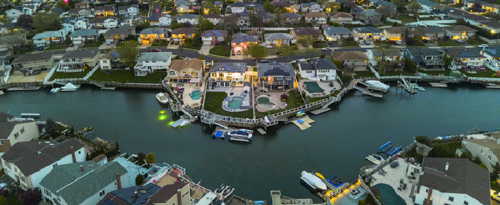 Aerial view of Oceanside, New York