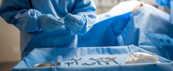 Surgeon in an operating room